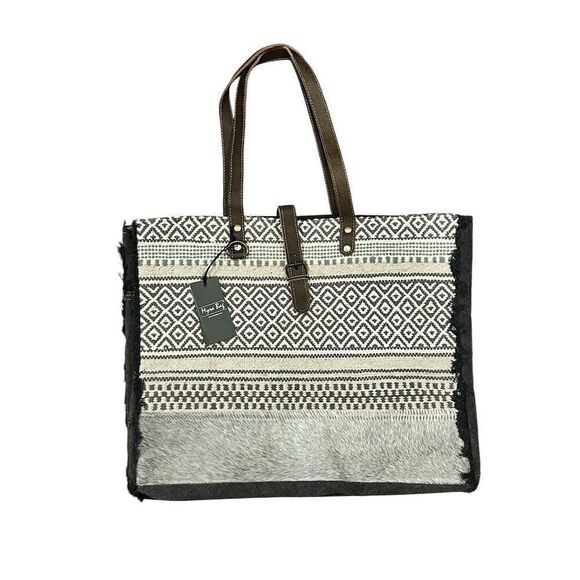 Myra Bag Women's Multicolor Rhombus Patterned Weekender Tote Bag - Picture 1 of 5